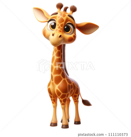 Giraffe Isolated on white background,3d cartoon style 111110373