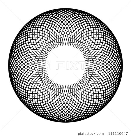 Abstract Geometric Circle Grid Pattern with 3D Illusion Effect. Vector Art. Abstract Geometric Circle Grid Pattern with 3D Illusion Effect. Vector Art. 111110647