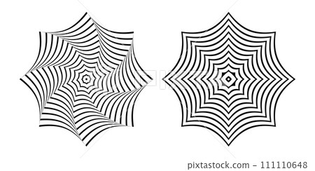 Abstract Radial Lines Patterns. Design Elements Set. Vector Art. 111110648
