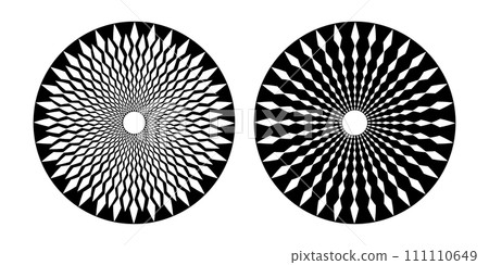 Set of Abstract Decorative Radial Circle Patterns. Vector Art. Set of Abstract Decorative Radial Circle Patterns. Vector Art. 111110649
