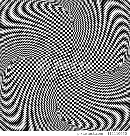 Abstract Op Art Pattern with Whirl Movement Illusion Effect. Vector Illustration. Abstract Op Art Pattern with Whirl Movement Illusion Effect. Vector Illustration. 111110650