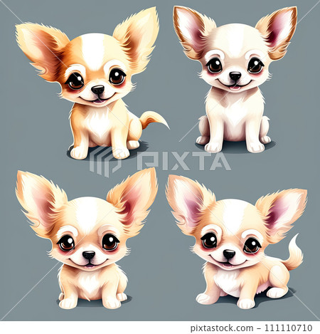 Chihuahua dogs illustration set. Chihuahua dogs illustration set. 111110710