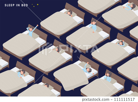 A set of female students in navy blue blazers in various poses sleeping on the bed 111111517