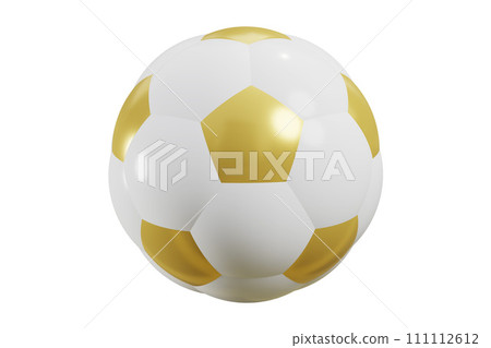 Soccer ball. Realistic football ball. Yellow and white color. 3d rendering Soccer ball. Realistic football ball. Yellow and white color. 3d rendering 111112612
