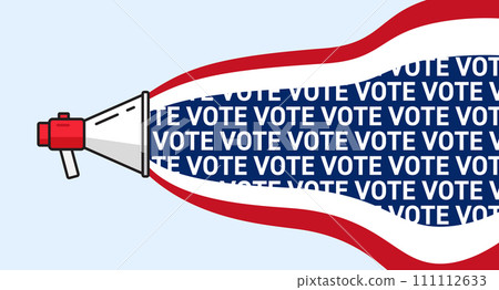 American presidential elections campaign illustration. Loudspeaker with voting agitation message. American presidential elections campaign illustration. Loudspeaker with voting agitation message. 111112633