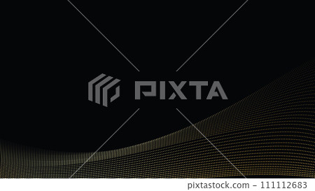 Abstract geometric technology background. Gold dotted curve or wave. 111112683