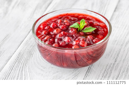 Bowl of lingonberry sauce 111112775