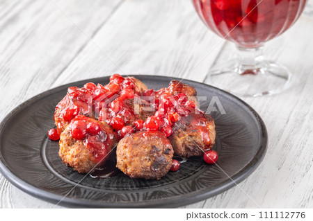 Swedish meatballs with lingonberry sauce 111112776
