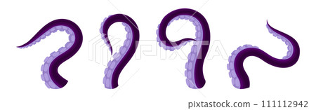 Octopus Tentacles as Limb of Ocean Creature Vector Set Octopus Tentacles as Limb of Ocean Creature Vector Set 111112942
