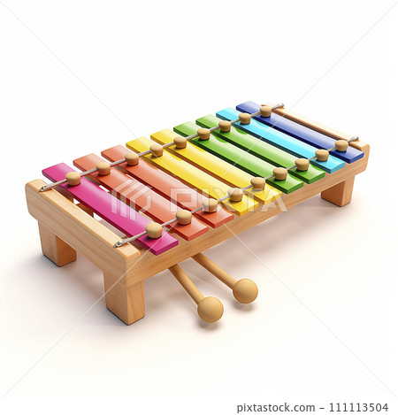 Xylophone percussion musical instrument, close-up, isolated on white Xylophone percussion musical instrument, close-up, isolated on white 111113504