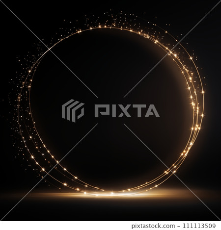 AI-generated content. Minimalistic Golden Light Ring on Black AI-generated content. Minimalistic Golden Light Ring on Black 111113509