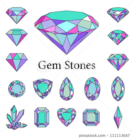 簡單的珠寶圖標集 簡單的珠寶圖標集 111113687