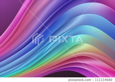 Rainbow Wavy Satin Background, high details, generative ai 111114080
