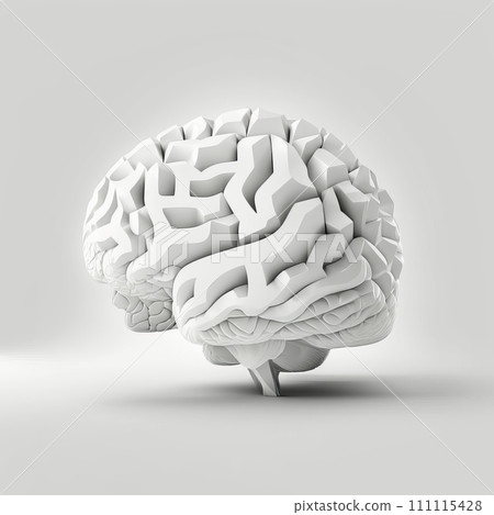 Minimalist White Brain on Empty Background: Clean and Simple Concept, generative ai Minimalist White Brain on Empty Background: Clean and Simple Concept, generative ai 111115428