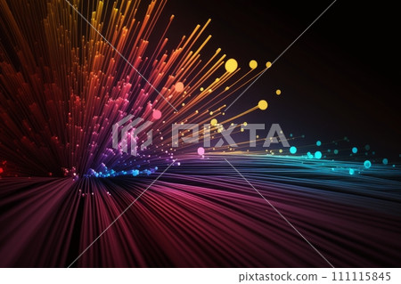 Abstract Colorful Fiber Optic Background for Designers and Creatives, Generative AI 111115845