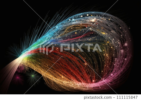 Abstract Colorful Fiber Optic Background for Designers and Creatives, Generative AI 111115847