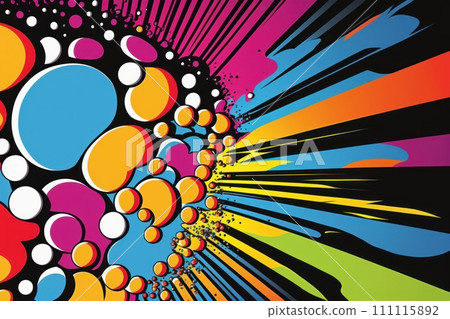 Abstract Colorful Pop Art Background with Geometric Shapes and Patterns, Generative AI 111115892