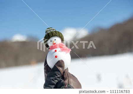 ski resort and snowman ski resort and snowman 111116783