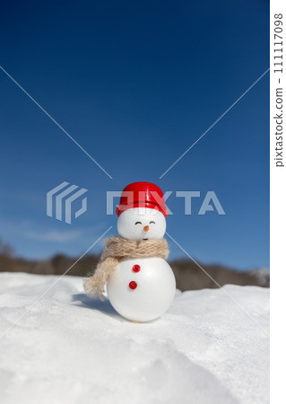 Ski resort and snowman on a sunny day Ski resort and snowman on a sunny day 111117098