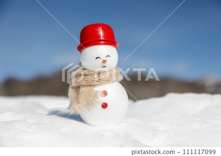 Ski resort and snowman on a sunny day Ski resort and snowman on a sunny day 111117099