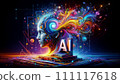 3DCG illustration in which AI/generated AI moves in fine detail 111117618