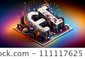 3DCG illustration in which AI/generated AI moves in fine detail 111117625