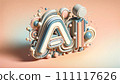3DCG illustration in which AI/generated AI moves in fine detail 111117626