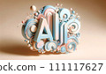 3DCG illustration in which AI/generated AI moves in fine detail 111117627