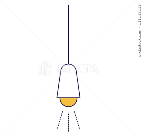 Minimalist pendant light design with yellow illumination. Modern ceiling lamp vector illustration. Minimalist pendant light design with yellow illumination. Modern ceiling lamp vector illustration. 111118118