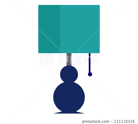 Abstract blue human silhouette with square head under turquoise shade. Simplistic representation of person in contemplation or waiting. Modern minimalist style vector illustration. Abstract blue human silhouette with square head under turquoise shade. Simplistic representation of person in contemplation or waiting. Modern minimalist style vector illustration. 111118316