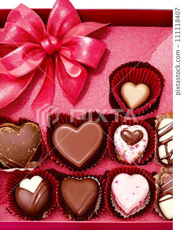 Sweet chocolates perfect for valentines day. Generative AI Sweet chocolates perfect for valentines day. Generative AI 111118407