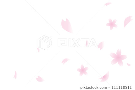 Gradient background material with dancing cherry blossom petals 111118511