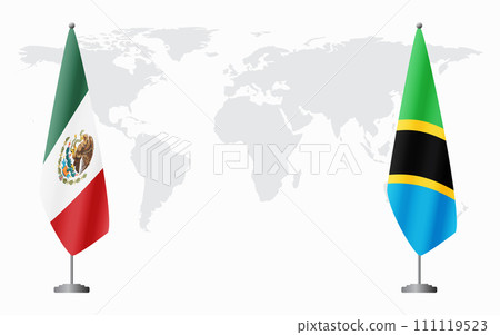 Mexico and Tanzania flags for official meeting Mexico and Tanzania flags for official meeting 111119523
