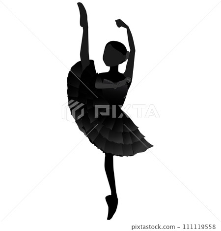 Illustration of a dancer's silhouette_Image of a ballerina dancing Kitri from the ballet "Don Quixote" Illustration of a dancer's silhouette_Image of a ballerina dancing Kitri from the ballet "Don Quixote" 111119558
