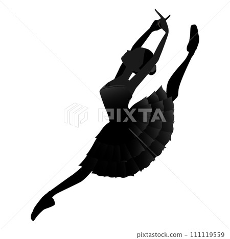 Illustration of a dancer's silhouette_Image of a ballerina dancing Kitri from the ballet "Don Quixote" Illustration of a dancer's silhouette_Image of a ballerina dancing Kitri from the ballet "Don Quixote" 111119559
