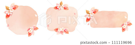 Watercolor leaves and flowers, frames vector illustration set, romantic and realistic botanical decoration illustration Watercolor leaves and flowers, frames vector illustration set, romantic and realistic botanical decoration illustration 111119696