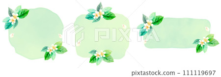 Watercolor leaves and flowers, frames vector illustration set, romantic and realistic botanical decoration illustration Watercolor leaves and flowers, frames vector illustration set, romantic and realistic botanical decoration illustration 111119697