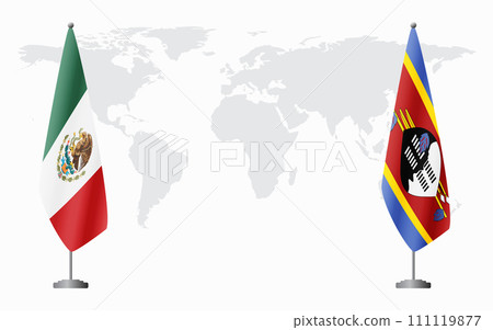 Mexico and Kingdom of eSwatini - Swaziland flags for offi Mexico and Kingdom of eSwatini - Swaziland flags for offi 111119877