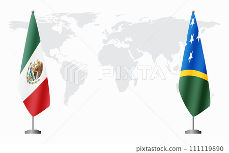 Mexico and Solomon Islands flags for official meeting Mexico and Solomon Islands flags for official meeting 111119890