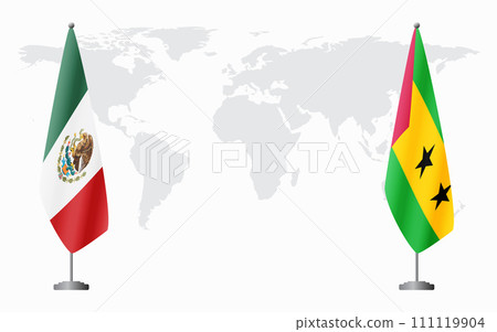 Mexico and Sao Tome and Principe flags for official meeti Mexico and Sao Tome and Principe flags for official meeti 111119904