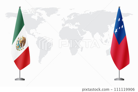Mexico and Samoa flags for official meeting Mexico and Samoa flags for official meeting 111119906