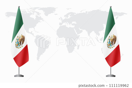 Mexico and Mexico flags for official meeting Mexico and Mexico flags for official meeting 111119962