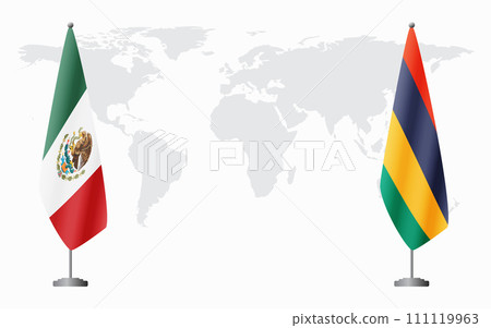 Mexico and Mauritius flags for official meeting Mexico and Mauritius flags for official meeting 111119963