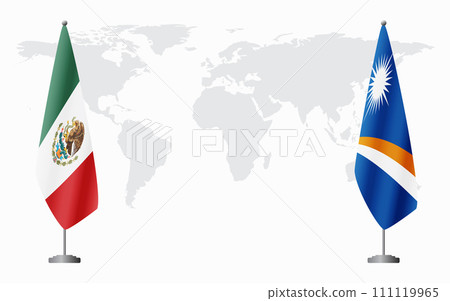 Mexico and Marshall Islands flags for official meeting Mexico and Marshall Islands flags for official meeting 111119965