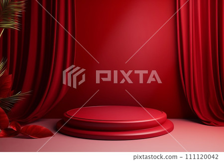 Red podium background in luxury style. Red podium background in luxury style. 111120042