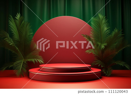 Red podium background in luxury style. Red podium background in luxury style. 111120043