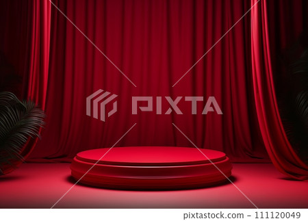 Red podium background in luxury style. Red podium background in luxury style. 111120049