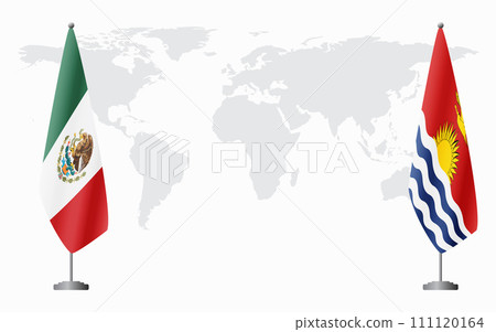 Mexico and Kiribati flags for official meeting 111120164