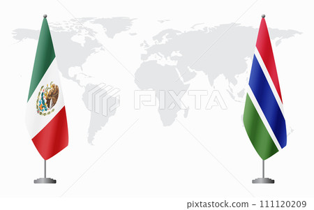 Mexico and Gambia flags for official meeting 111120209