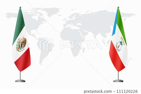 Mexico and Equatorial Guinea flags for official meeting Mexico and Equatorial Guinea flags for official meeting 111120226